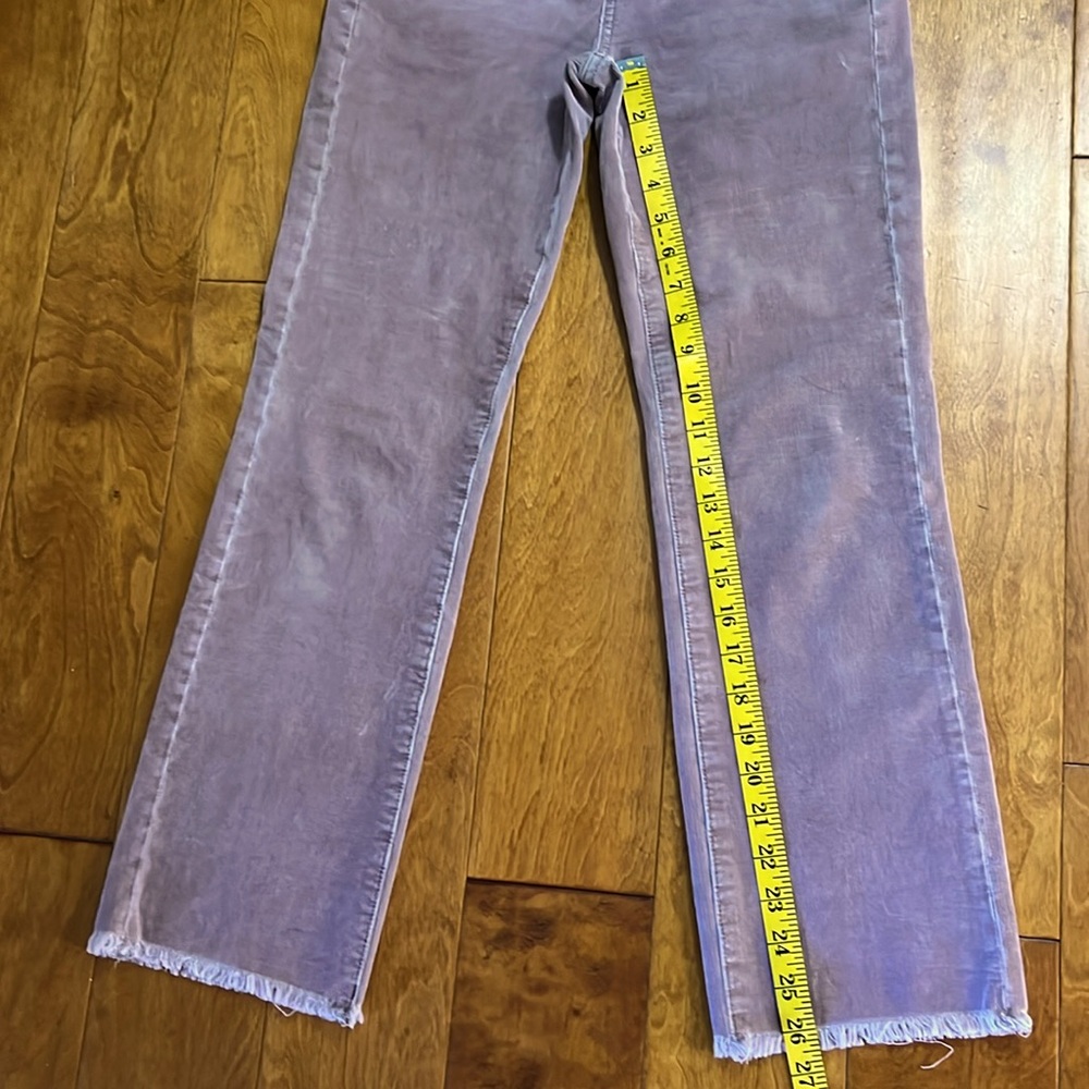 American Eagle Super Stretch Lavender Hi-Rise Crop Flare Jeans Size 2 Corduroy - Picture 6 of 12